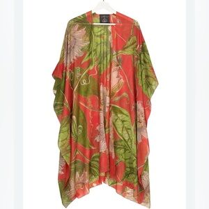 One Hundred Stars Vibrant Floral Kimono-NWOT